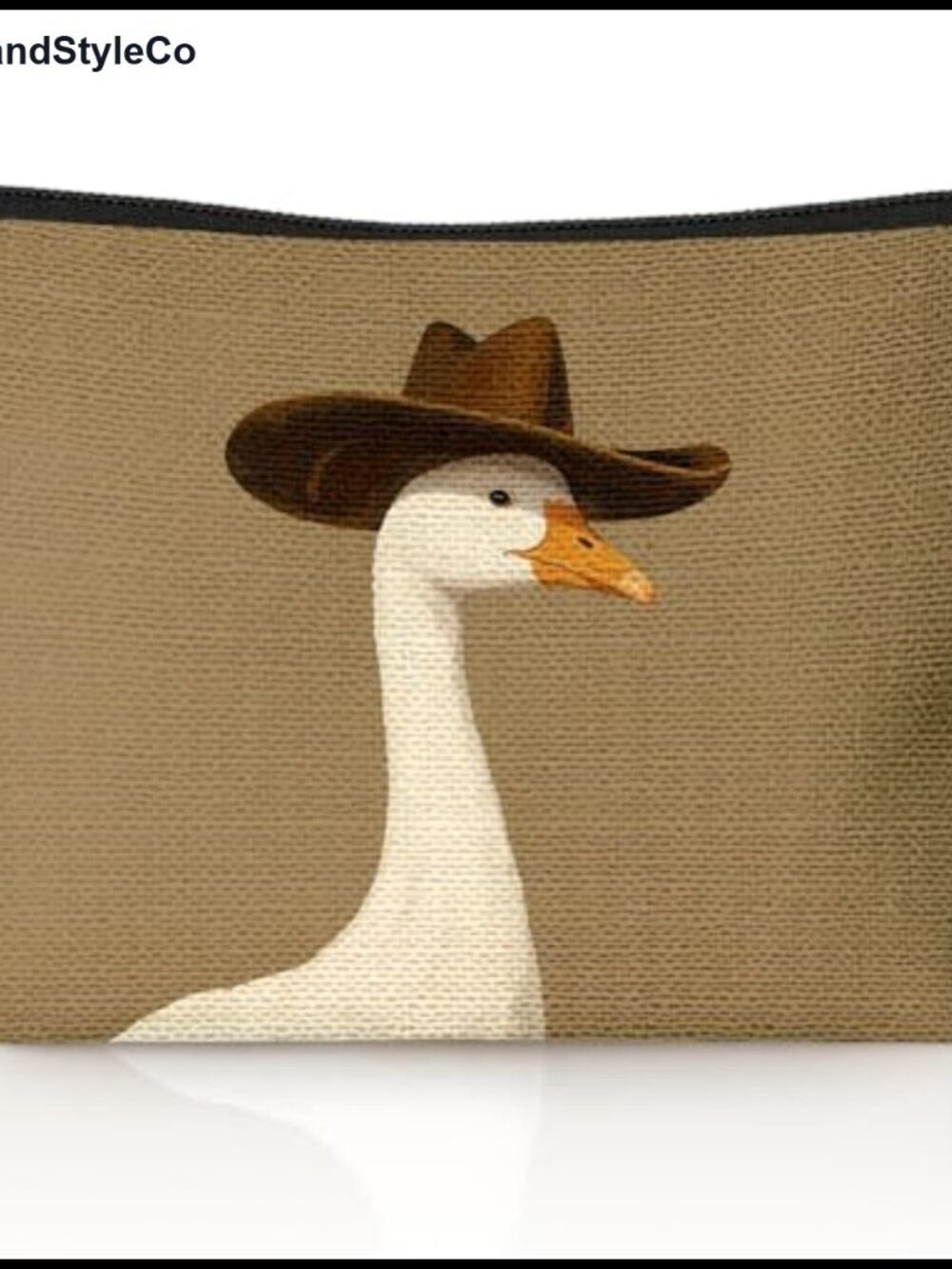 Western Cowboy Goose Linen Makeup Bag Zipper Cosmetic Pouch Cowgirl Gift